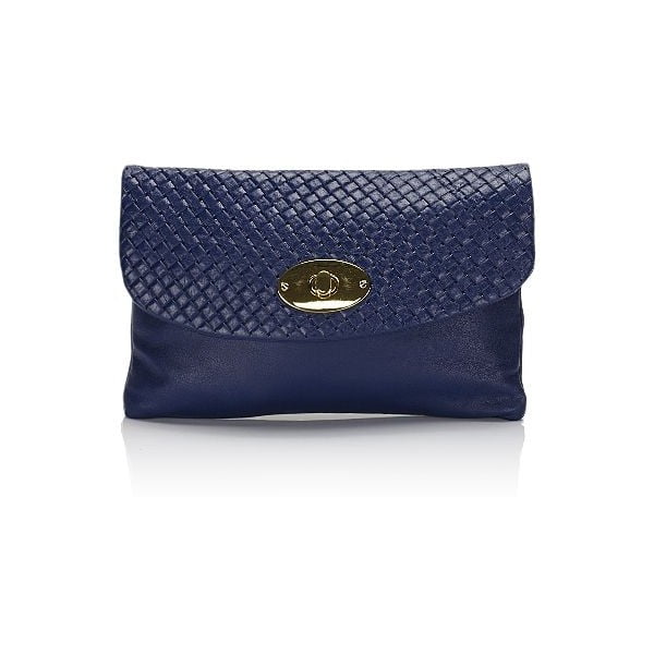 Modrá kožená listová kabelka Giulia Massari Medea