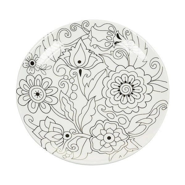 Porcelánový tanier na vymaľovanie Santiago Pons Art & Color Flowers