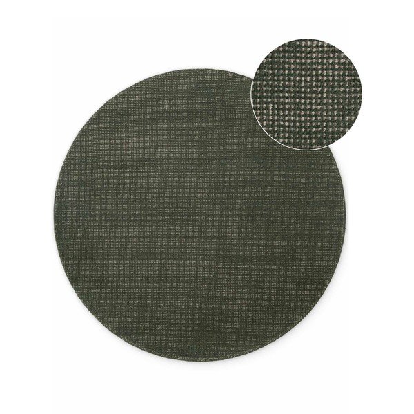 Tmavozelený ručne tkaný vlnený okrúhly koberec ø 160 cm Greenwich – Ted Baker