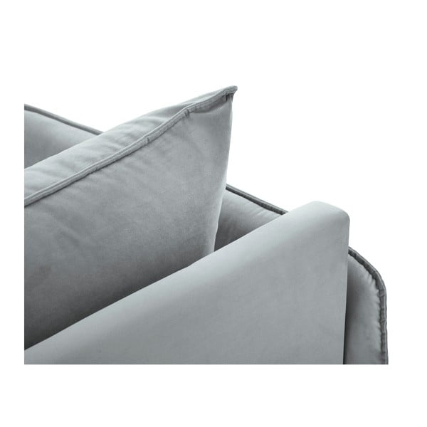 Svetlosivá zamatová leňoška Cosmopolitan Design Vienna, ľavý roh-image-4