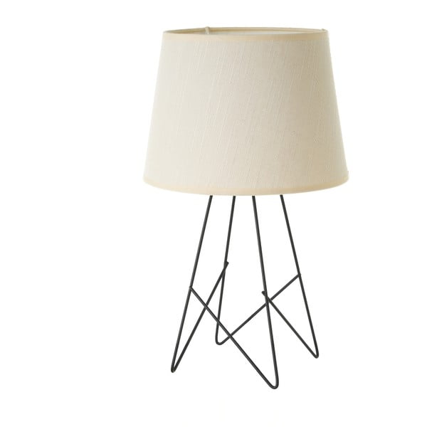Čierno-krémová stolová lampa s textilným tienidlom (výška 38,5 cm) – Casa Selección