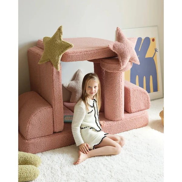 Zelený detský pohovkový vankúš z textílie buklé Star – Wigiwama-image-4