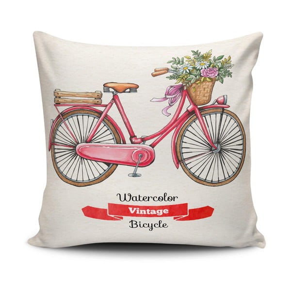 Obliečka na vankúš s prímesou bavlny Cushion Love Bycicle, 45 × 45 cm