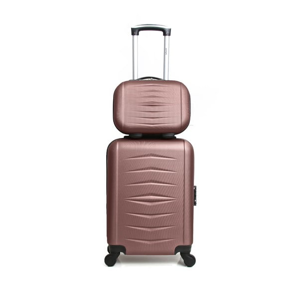 Sada 2 cestovných kufrov na kolieskach vo farbe ružového zlata Infinitif Oviedo
