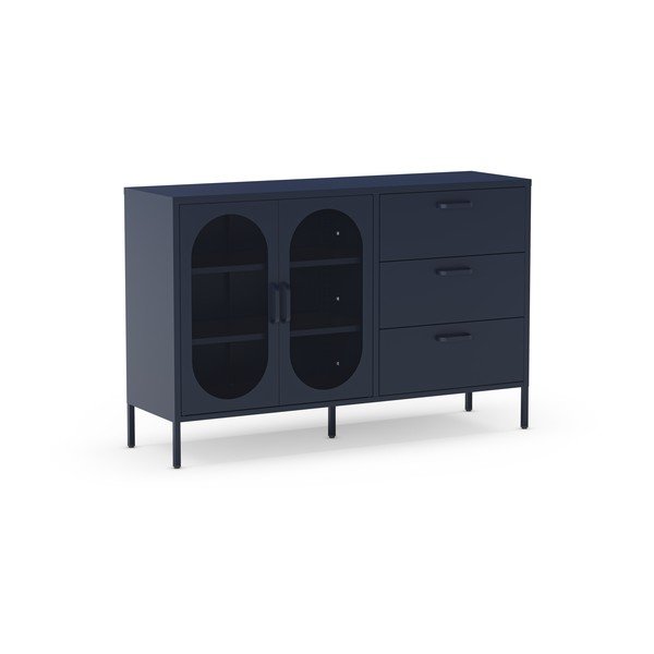 Tmavomodrá komoda 140x90 cm Diora – Marckeric-image-3