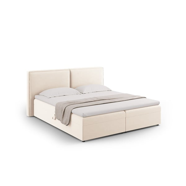 Krémová boxspring posteľ s úložným priestorom 160x200 cm Arendal – Cosmopolitan Design-image-4