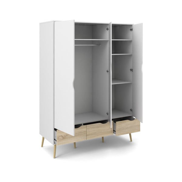 Biela šatníková skriňa Tvilum Oslo, 147 x 200 cm-image-2