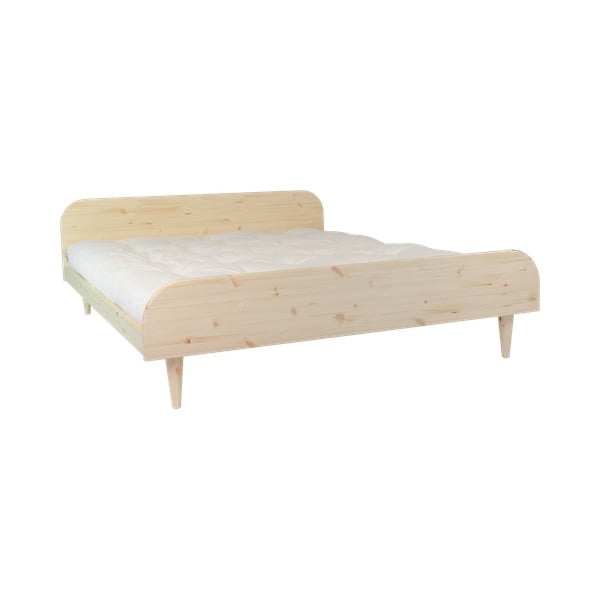 Dvojlôžková posteľ z borovicového dreva s matracom Karup Design Twist Double Latex Natural/Natural, 180 × 200 cm