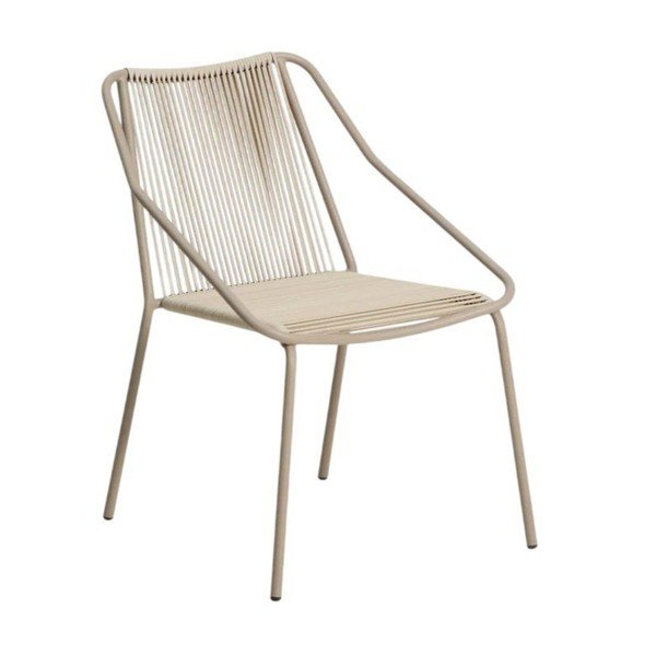 Krémovobiela/taupe záhradná stolička Zivia – Kave Home