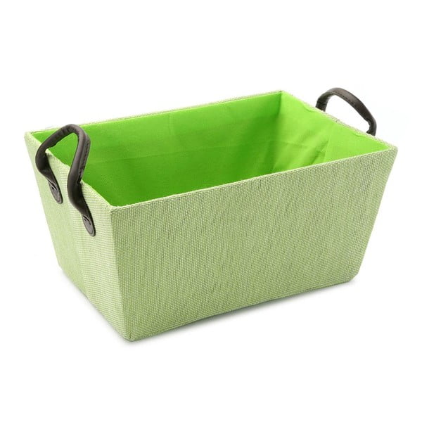 Zelený košík s úchytmi Green Handle, 30 x 25 cm