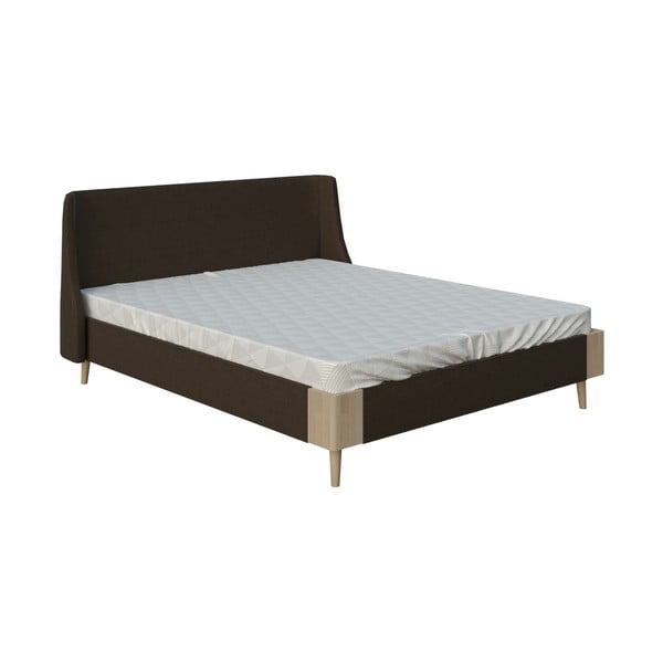 Hnedá dvojlôžková posteľ PreSpánok Lagom Side Soft, 180 x 200 cm
