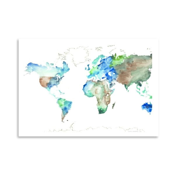 Plagát World Map, 30x42 cm
