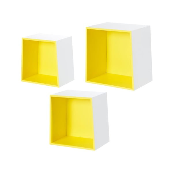 Sada 3 nástenných políc Furniteam Design-image-2