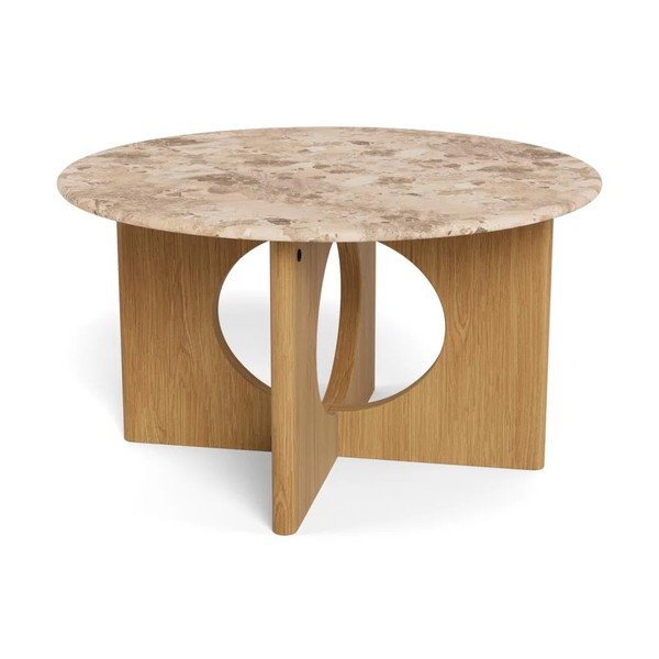 Okrúhly konferenčný stolík s mramorovou doskou v prírodnej farbe ø 80 cm Foley – Actona-image-4