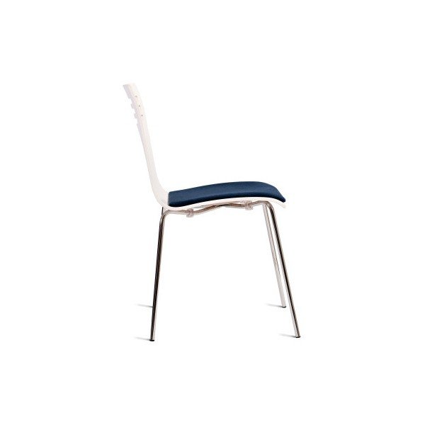Biela stolička so sedákom z bukového dreva Charlie Pommier Comfort-image-2