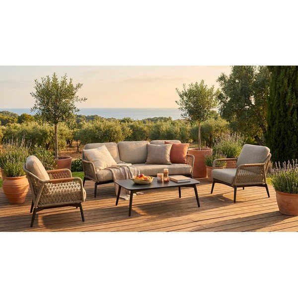 Svetlohnedé kovové záhradné kreslo Eulero – Bizzotto-image-1