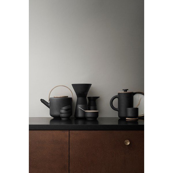 Čierna kameninová súprava na prekvapkávanú kávu 600 ml Theo – Stelton-image-2