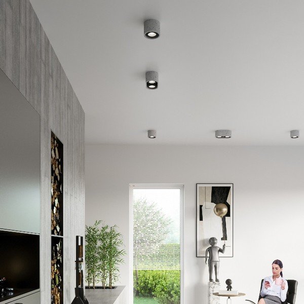 Sivé bodové svietidlo 27x14 cm Spattio - Sollux-image-4