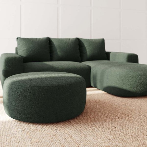 Zelená podnožka z textílie buklé Monce – Rodier-image-1