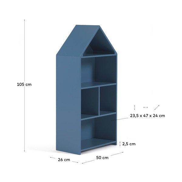 Modrá detská knižnica Kave Home Celeste, 50 x 105 cm-image-4
