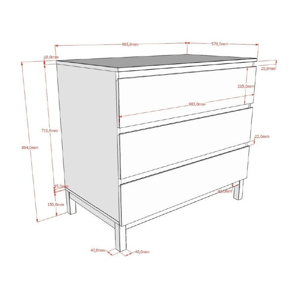 Biela detská komoda 99x89x57 cm Eva – Vipack-image-2