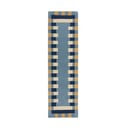 Modrý ručne tkaný vlnený behúň 60x230 cm Kai Wool Border - Flair Rugs