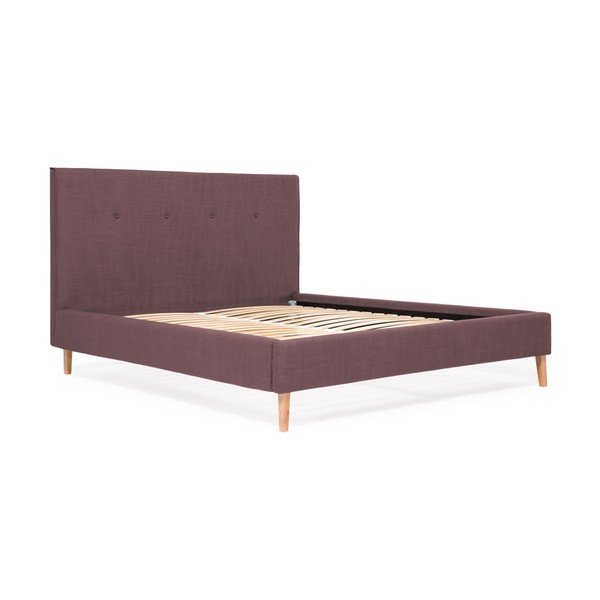 Fialová posteľ Vivonita Kent Linen, 200 × 140 cm-image-1