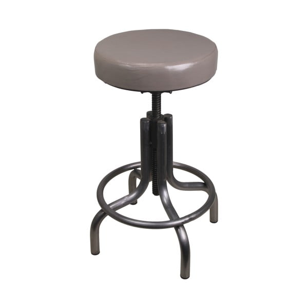 Sivá stolička z kovu s koženým poťahom HSM collection Revolving