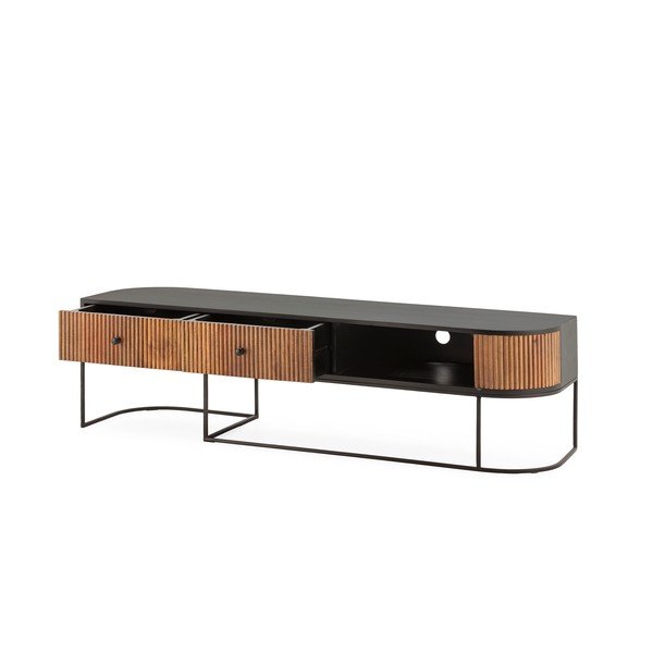 TV stolík z mangového dreva v prírodnej farbe 160x45x40 cm Curve – MOME-image-3