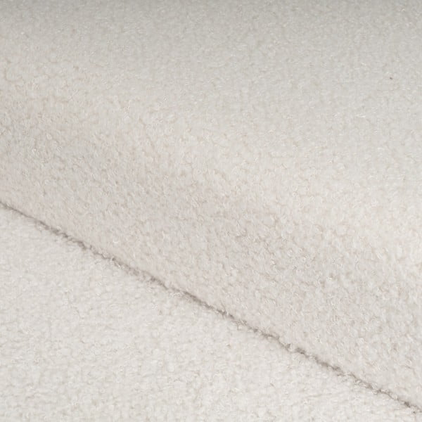 Biely taburet z textílie buklé Ecru – Casa Selección-image-1