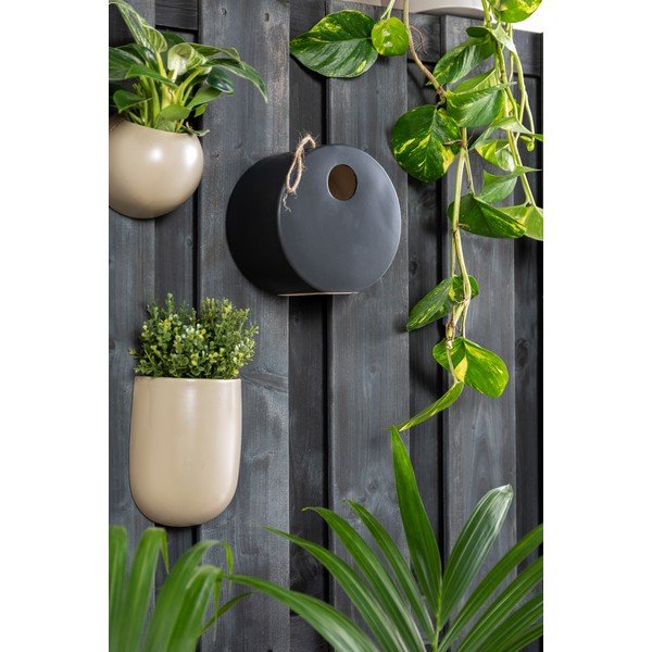 Čierna keramická vtáčia búdka PT LIVING Bird, ø 20 cm-image-1