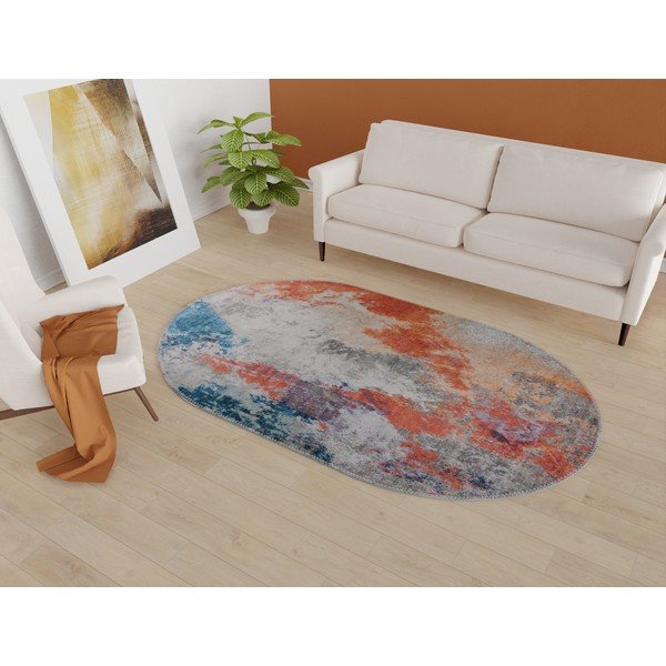Modro-oranžový umývateľný koberec 80x120 cm - Vitaus-image-1