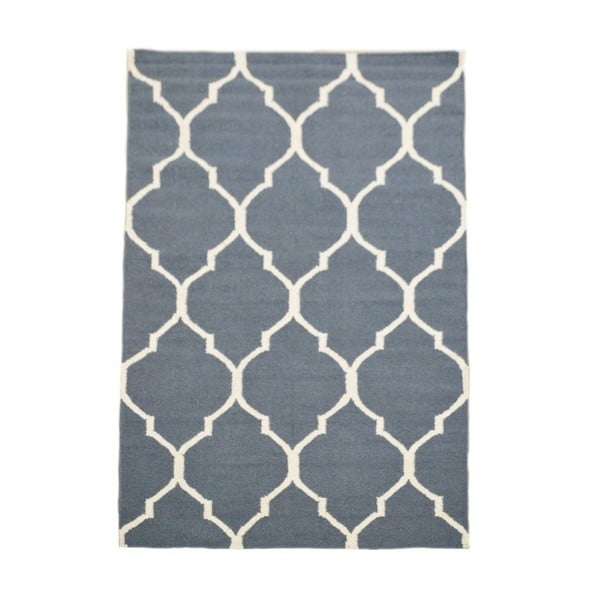 Ručne tkaný sivý koberec Caroline, 200x140cm
