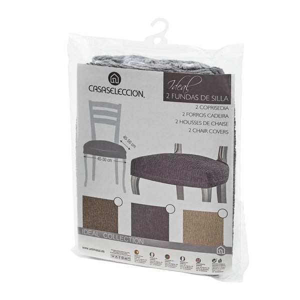 Sivý napínací poťah na stoličku Ideal – Casa Selección-image-2