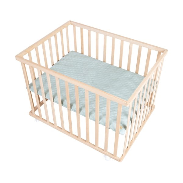 Detská ohrádka s nastaviteľnou výškou/na kolieskach 75x100 cm v prírodnej farbe Style – Roba