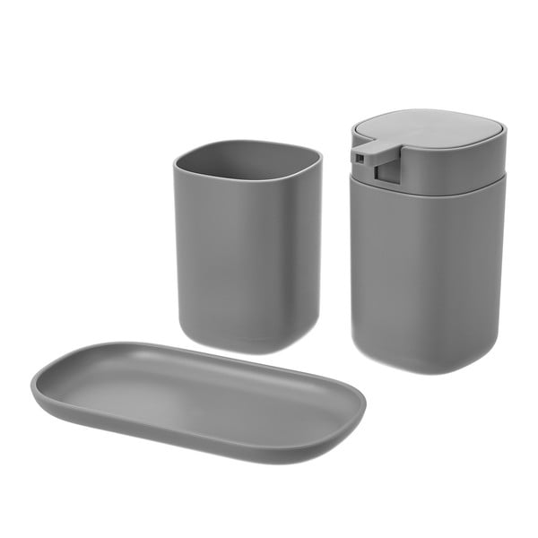 Sivá súprava doplnkov do kúpeľne – Casa Selección-image-1