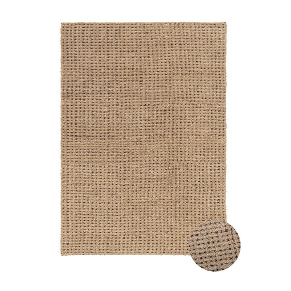 Prateľný/ručne tkaný vlnený koberec v prírodnej farbe 140x200 cm Unexpected Wool – Lorena Canals