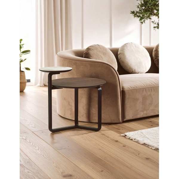 Hnedý okrúhly konferenčný stolík z eukalyptového dreva 55x67 cm Imperia – Premier Housewares-image-1
