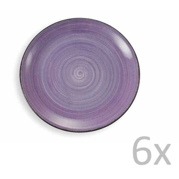 Sada 6 fialových tanierov VDE Tivoli 1996 New Baita, Ø 27 cm