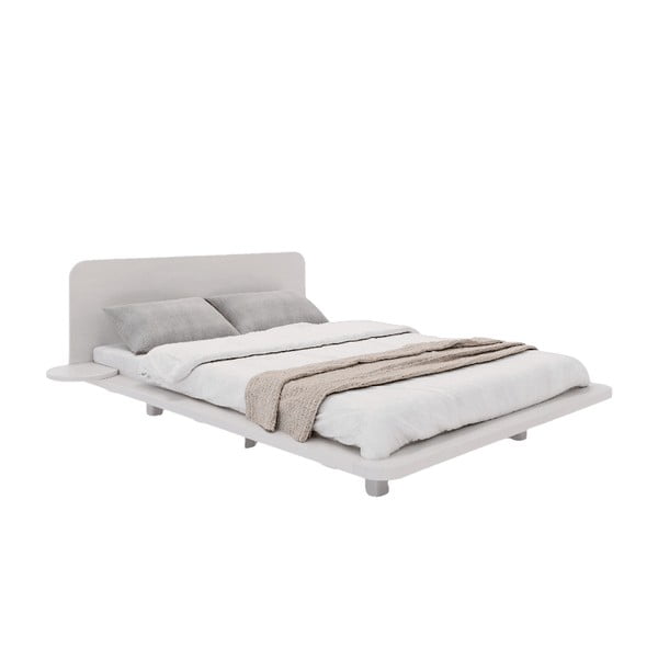 Biela dvojlôžková posteľ z bukového dreva 180x200 cm Japandic - Skandica