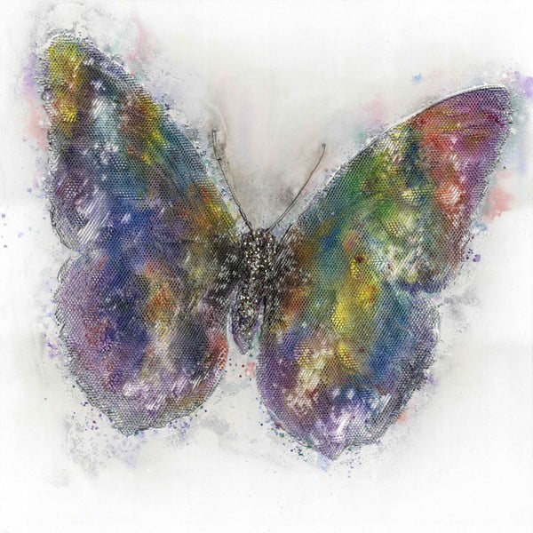 Ručne maľovaný obraz Vivorum Butterfly, 80 × 80 cm
