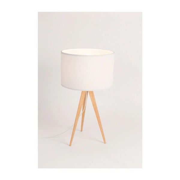 Biela stolová lampa Zuiver Tripod Wood-image-3