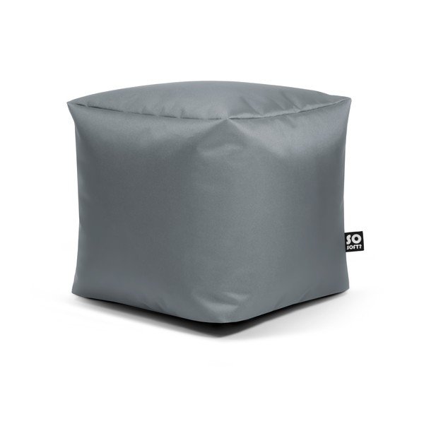 Sivý detský sedací vak z imitácie kože Cube M – So Soft?