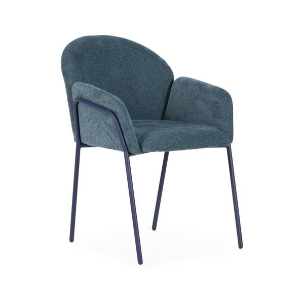 Modré čalúnené jedálenské kreslá v súprave 2 ks Aslin – MOME