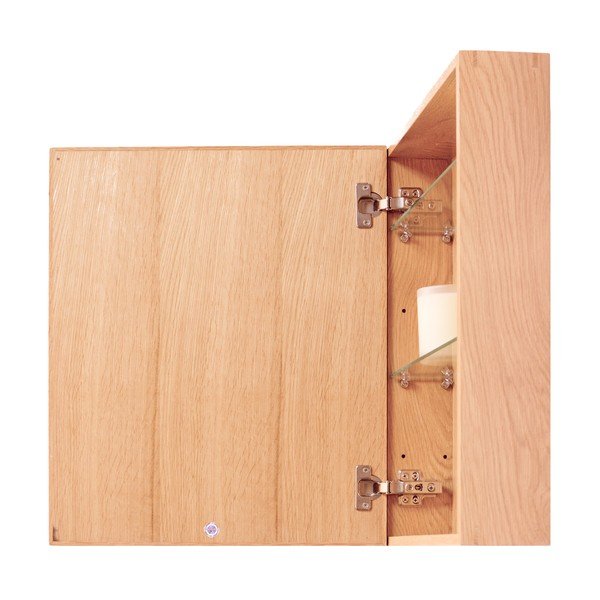 Nástenné zrkadlo s úložným priestorom z dubového dreva Mezza Wireworks, 45 × 55 cm-image-1