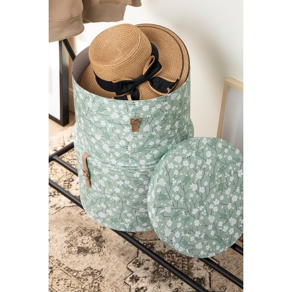 Svetlozelené kartónové úložné boxy v súprave 2 ks s vekom ø 37,5x25,5 cm Rut Paper Laminate – Bigso-image-3