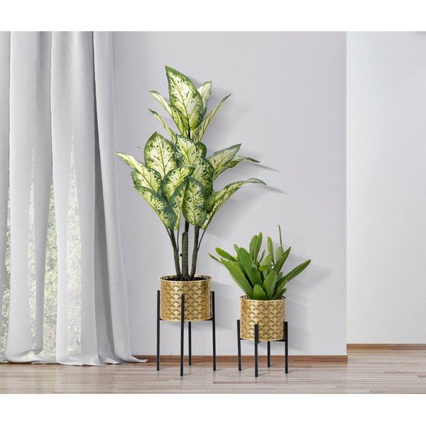 Súprava 2 stojanov na kvetináč v zlatej farbe Mauro Ferretti Glissy, výška 38 cm-image-1