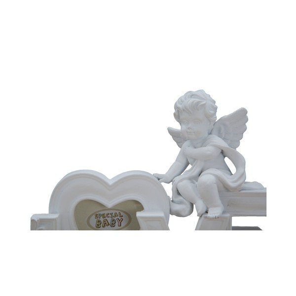 Biela dekorácia s fotorámčekom Mauro Ferretti Baby Love, na fotografiu 5 × 5 cm-image-1