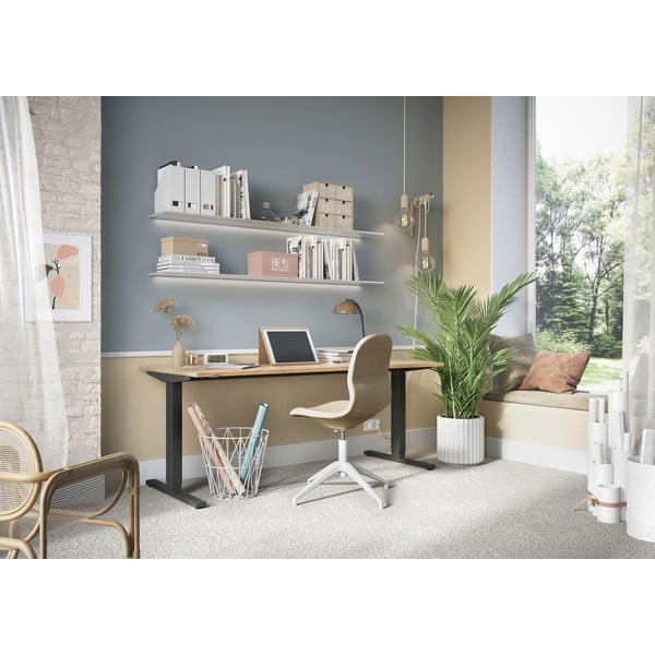 Pracovný stôl s elektricky nastaviteľnou výškou s doskou v dubovom dekore 80x180 cm Lissabon – Germania-image-1