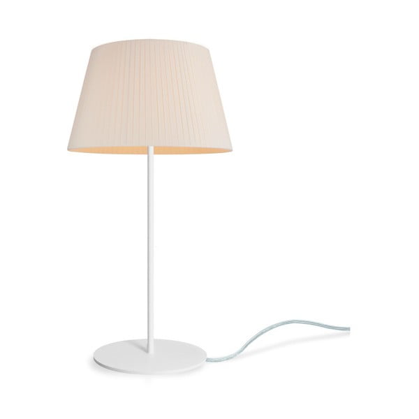 Krémová stolová lampa s bielou základňou Bulb Attack Dos Plisado, ⌀ 36 cm